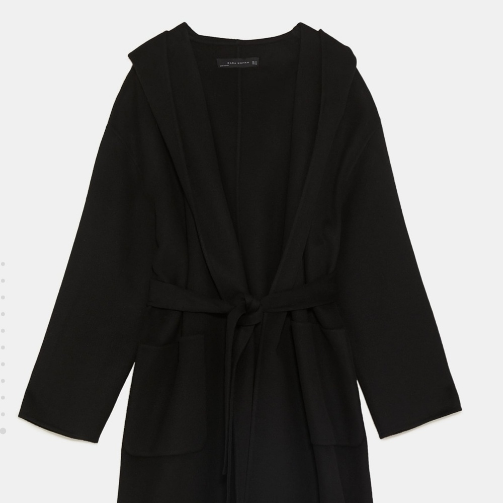 Zara Black Hooded Coat